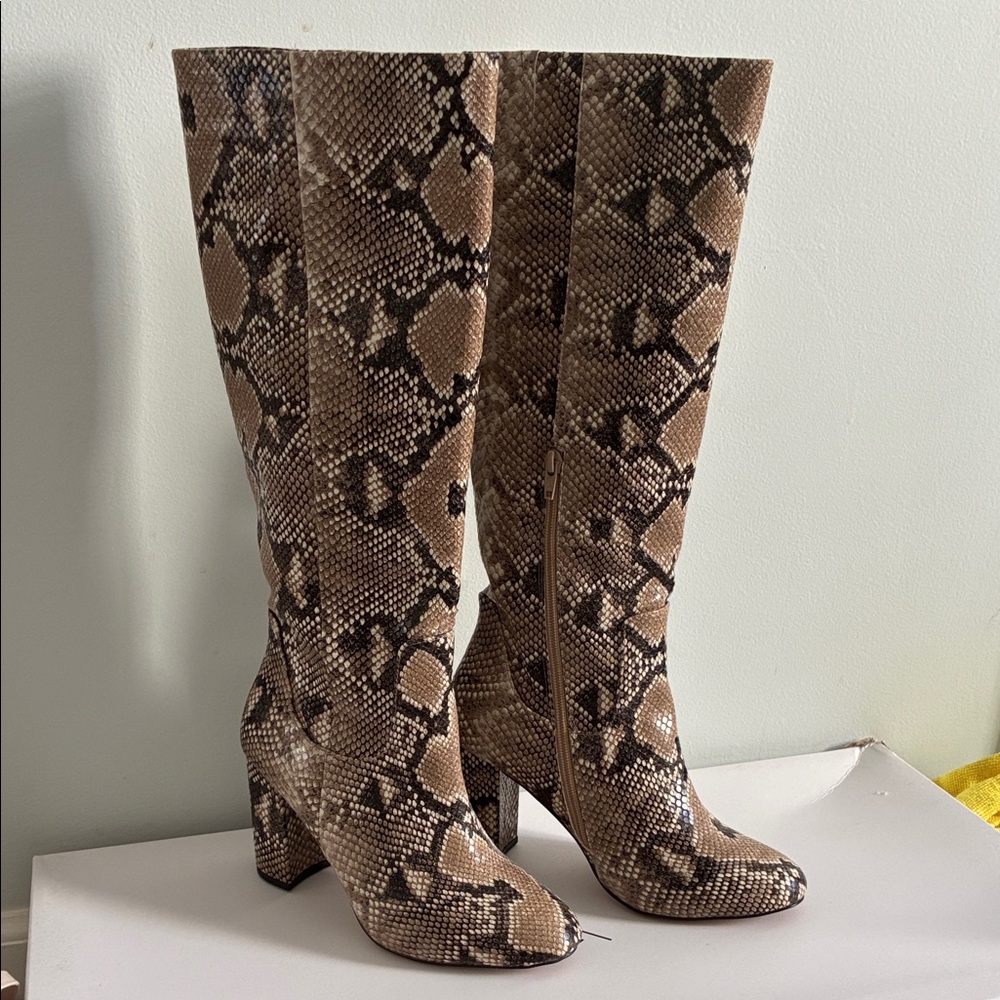Snakeskin Heeled Boots - Never Worn!